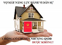VỢ MẤT NĂNG LỰC HÀNH VI DÂN SỰ, CHỒNG CÓ CHUYỂN NHƯỢNG QSDĐ ĐƯỢC KHÔNG?